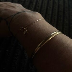 10k Yellow Gold Fine Jewelry High Polished Serpentine Chain Bracelet 0.65g